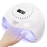 Led UV Lampe für Gelnägel, 168W Nageltrockner mit Sensor LCD Display, UV Lampe Nägel mit 10s 30s 60s 99s Timer, Led UV Nagellampe für Gelnägel, Zuhause und Salon Weiß