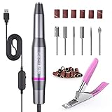 Nagelfräser, ElectriBrite Nagelfeile für Acryl-, Gel- und Naturnägel 20000u/Min einstellbarer Geschwindigkeit, Gelnägel - Pediküreset Elektrisch für den Hobbynagler, Nagelstudio und DIY-Maniküre*