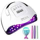 LED UV Nagellampe Nageltrockner für Nägel Gelnägel,180W professioneller mit 5 Timer Einstellungen,Auto-Sensor, LCD-Display, niedrige Wärme Geeignet für Nail Art zu Hause und Salon