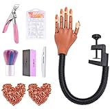 Dream Reach Upgrade Übungsmodell Nageltraining Übungshände/finger für Maniküre Händemodell Nagelmaniküre Handmodell Nagel Art Hände mit 200 Stücke künstliche Nägel Maniküre-Versorgung Geschenk