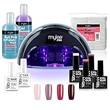 Mylee Complete Professional Gel Nagellack LED-Lampen-Kit, 4x MYGEL-Farben, Top & Base Coat, Mylee PRO Salon Series Convex Curing® LED-Lampe, Prep & Wipe, Gel Remover und mehr