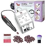 DiiDa Professionelles Elektrisch Nagelfeilen/Maniküre/Pediküre Kit 20000 u/Min Einstellbarer Geschwindigkeit für Acrylnägel Gelnägel Kallus Entfernen